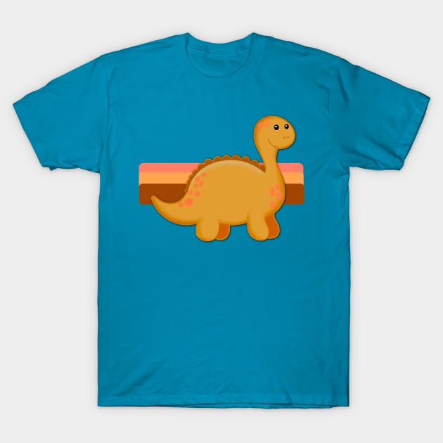 Orange Dinosaurs T-Shirt by AlondraHanley